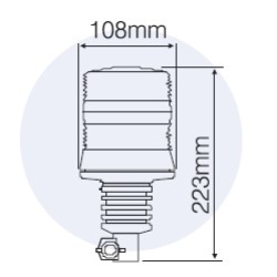 Girofar compact xenon 2W multivoltaj 10-100V cu prindere cap de bara si amortizor vibratii
